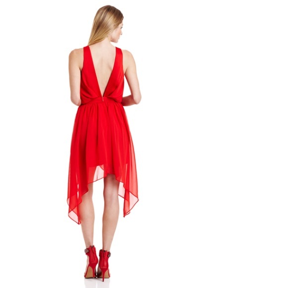 BCBGeneration Asymmetrical Red Dress Size 2 - Picture 2 of 5
